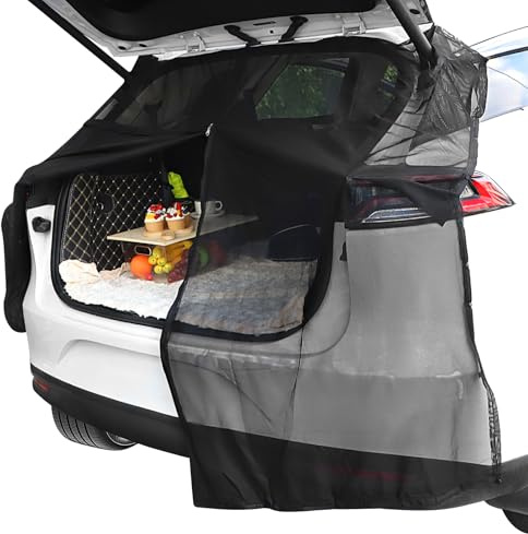 lalago 174 x 150 cm magnetiskt baklucka myggnät, UV-skydd nät, baklucka, svart myggavvisande bil för MPV SUV - Van- bak, husvagn, utomhusbil
