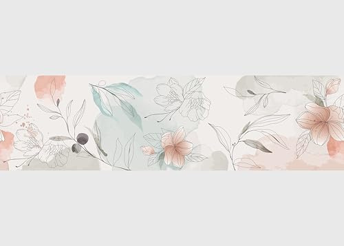 AG Design Bordure Autocollante Fleurs, AWB 8440 | Décoration Étanche pour Murs, Meubles, Papiers Peints, Revêtements Muraux et Portes, Film, Multicolore, Étanche | Largeur 500 cm x Hauteur 13.8 cm