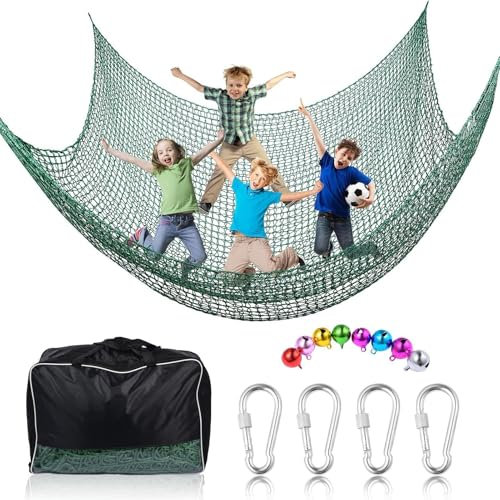 Filet d'escalade pour en Plein,Filet d'escalade pour - Filet de cabane dans Les Arbres Double Couche Robuste - Pont de Filet d'arrière-Cour, Accessoires de cabane dans Les Arbres en Maille de sécurit