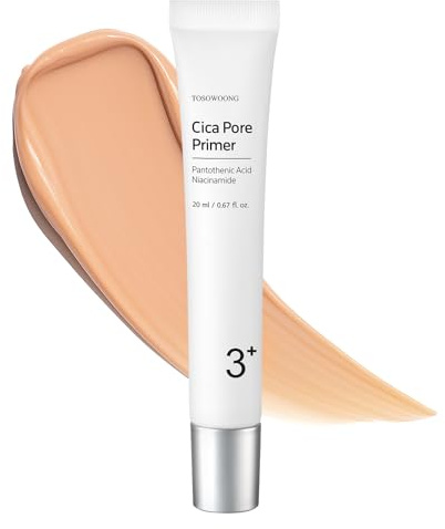 TOSOWOONG Primer Cica per i Pori, primer viso opaco, minimizza i pori, controllo del sebo, migliora l’aspetto di linee sottili e rughe, trucco a lunga tenuta, K-Beauty, 20ml