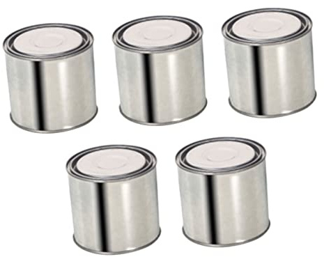 Operitacx 5pcs 0.4l Multipurpose Tinplate Paint Cans Lids, Sealing Round Metal Empty Paint Storage Containers for Pigment and Painting Accessories