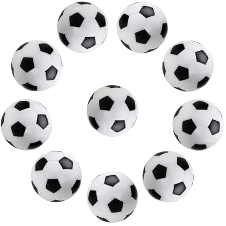 Crynvor Lot de 10 Balles de Baby-Foot de Table, Balle de Babyfoot, Ballons de Table Baby-Foot, Jeu de Société de Football pour Jouet Garcon 8 Ans - 11ans et Deux Jeu Interactif 1 vs 1 Noir et Blanc