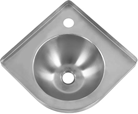 Asixxsix Lavandino Bagno Ad Acciaio Inossidabile con Finitura Spazzolata, Lavabo Triangolare Ad Angolo Montate a Parete, Mini Lavabo 12 '' X 12 per, a Vasca Singola