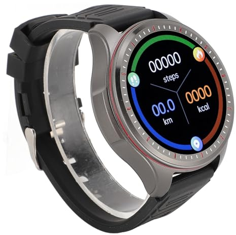 Ejoyous Smart Watch e Cuffie, Riproduzione Musicale Risoluzione 360x360 Smart in 1 Schermo HD da 1,53 Pollici per la Corsa (Black)