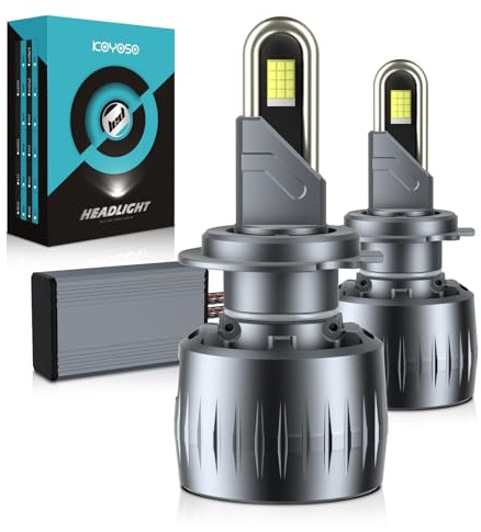 KOYOSO H7 LED Lampadina 180W 40000LM, Super Luminosa 6500K Bianco Freddo, CANBUS Ready Nessun Errore, Plug&Play Kit di Aggiornamento per Alogena Auto, Abbagliante e Anabbagliante perVeicolo 12V, Confe