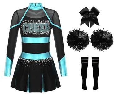 ranrann Barn, flicka, pompom flicka, uniform, kostym, med pompoms, cosplay, karneval, halloween, show, 5–16 år