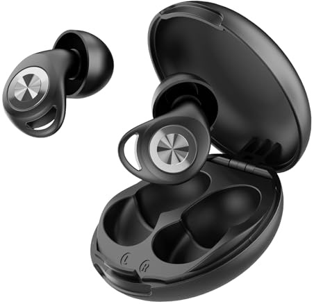 Tapones Oidos Ruido Dormir,45dB Tapones Oidos Cancelacion de Ruido Protección Auditiva para Dormir/Concentración/Conciertos, con 8 Reutilizable Puntas(XS/S/M/L) y Estuche Negro