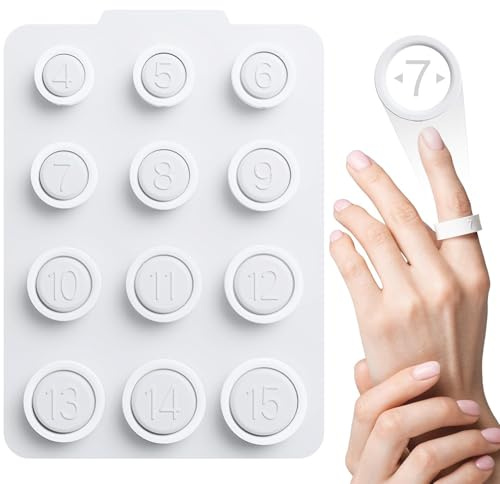 BDEPSTR Baguier Mesure Doigt Français avec 12 Tailles, Outil de Mesure de Taille de Doigt Précis pour Bague et Anneau Connecté, Kit de Mesureur pour Trouver Votre Taille Idéale Avant l'Achat, Blanc