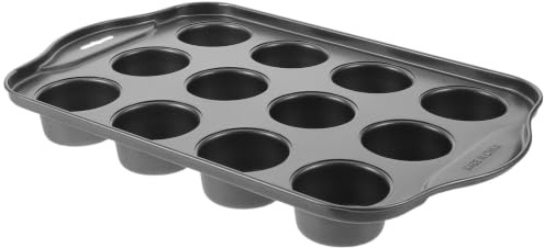 VALICLUD Cheesecakeform, liten muffinsplåt med 12 hål, halkfri, värmebeständig muffinsform i kolstål, muffinsbakningstillbehör för kök
