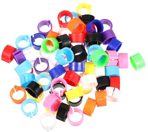TEHAUX Pigeon Foot Rings Bird Identification Leg Bands 100pcs Plastic Split Rings Designed for Pet Owners and Canary