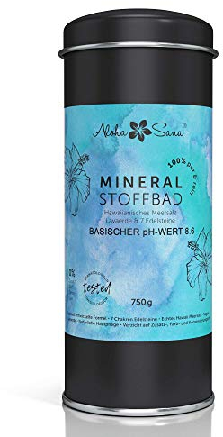 Aloha Sana | Basenbad ohne Zusatz- und Farbstoffe | basisches Pulver aus hawaiianischem Salz (Meersalz) und Lavaerde | Badezusatz für Vollbad, Fußbad, Dusche, Strümpfe und Wickel (600g)…