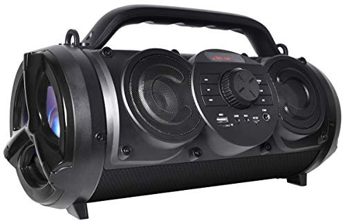 Boytone BT-18BK Portable Bluetooth Boombox Speaker, Indoor/Outdoor, Loud Sound, Deeper Bass, EQ, 5 Subwoofer, Tweeter, FM, 9H Playtime, USB, Micro SD, Microphone, Recording, LED Light