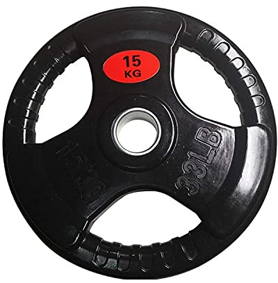 Disco de Pesa olímpica 15.00KG Hierro fundida con Revestimiento de Caucho Marca Fit-Force