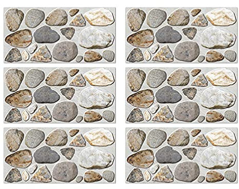 Cabilock 6 Blätter Wandaufkleber Wand Bodenaufkleber Spritzschutz Für Die Küche Wandfliesen Abziehen Und Aufkleben Türaufkleber Deckenverkleidung Doppelter Zweck PVC Wandgemälde 3D