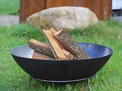 Köhko Brasero Marbela-XL Aprox. 55 x 55 x 23 cm de Acero con 3 Patas para barbacoas, barbacoas, Camping, Noche Maravillosa en la Playa, jardín, Patio, terraza, gillabend