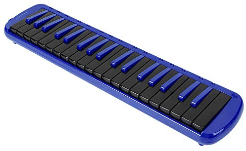 Shanrya Melodica 37 Tasten, Rot/Blau/Schwarz, Tragbar für Anfänger oder Melodica-Liebhaber mit Tragetasche und eingebauter Tastatur (Blau)