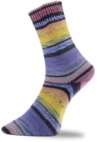 Pro Lana Golden Socks Stretch Grindelwald 440.04 - schwarz/gelb/orange/flieder/blau