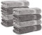 Komfortec 8er Handtücher 50x100 cm Set aus 100% Baumwolle, Frottee, Weich, Anthrazit Grau/Silber