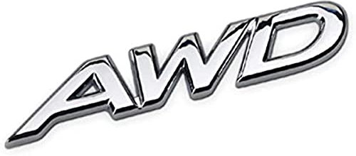 Emblema logo AWD in metallo 3D per portellone posteriore, adesivo laterale per auto, emblema in metallo cromato AWD, per SUV a 4 ruote motrici