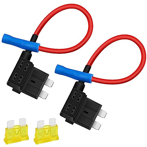 JatilEr, 2 pezzi, fendinebbia di corrente, fusibile per auto, standard/mini ladro di corrente, con fusibile per auto, camion, barca