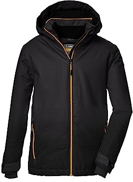 killtec Niño Chaqueta de esquí impermeable/funcional con capucha y paranieves. KSW 177 BYS SKI JCKT, anthracite, 128, 39899-000