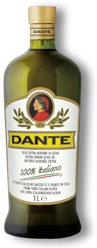 Dante 100% Italian Extra Virgin Olive Oil 1L, Cold Pressed & Rich Polyphenol EVOO, Fresh & Early Harvest, Premium Natural Olive Oil Extra Virgin extracted without Heat - Low acidity 0.8%.