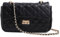 Feversole Crossbody Bag,Umhängetasche Kleine - Kette Schulterriemen Crossbody Bag-Schultertasche Abendtasche Citytasche Leder Feste Multifunktionstasche (Schwarz)