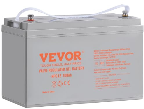 VEVOR Deep Cycle Battery, 12V 100 AH, AGM Marine Rechargeable Battery, High Self-Discharge Rate 800A Current, for RV Solar Marine Off-Grid Applications UPS Backup Power System