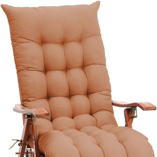 KYMMPL Cojín para tumbona de estilo simple para todas las estaciones, cómodo cojín acolchado para asiento de banco, cojín para mecedora de jardín para interiores y exteriores (café claro, 120 x 45 cm)