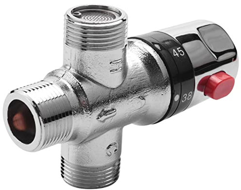 UrbanNest Vanne de Mélange Thermostatique à 3 Voies en Cuivre - Chauffe-Solaire de 3/4 Pouce pour Régulation de la Température