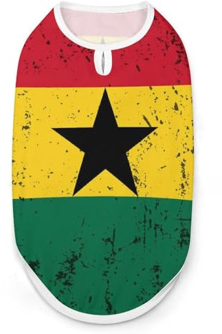 Vielseitige Hundewesten für Hunde und Katzen im Retro-Stil, Motiv: Ghana-Flagge, Größe L