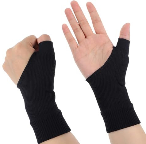Dimeho 2 Stück Arthritis Kompressionshandschuhe Fingerloser Handschuh Handgelenk Bandage Atmungsaktive Kompression Stütze Daumen Schiene für Damen Herren von Schmerzen in Hand, Daumen und Gelenken
