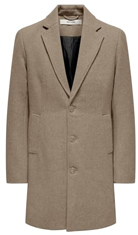 ONLY & SONS Onsmatthew Wool Coat Otw Noos, Timber Wolf, M Hombres
