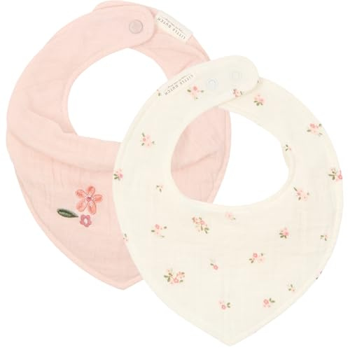 Little Dutch - Set de 2 baberos Bandana en forma de Triángulo, diseño de pañuelo, para bebé y niño pequeño, Fairy Blossom & Blossom - Fairy Garden