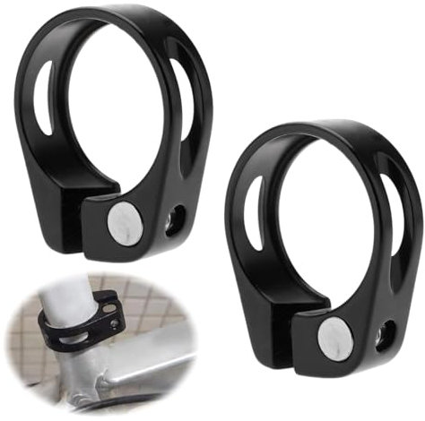 XURJUMI 2 Collier De Serrage Noir Pour Selle De Vélo - En Alliage D'Aluminium - Accessoire De Vélo - Adaptateur De Vélo De Montagne