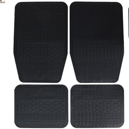 BricoLoco.com Juego Universal Alfombrillas Coche Goma. Dos alfombras Delanteras y Dos traseras. Protege la tapicería del Coche y Ahorra Tiempo de Limpieza con Aspirador