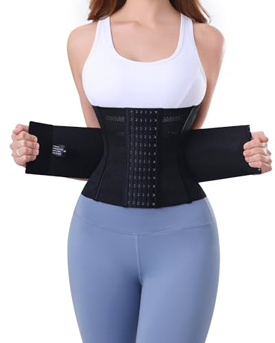 PQWEUU Bauchweggürtel Verstellbarer Waist Trainer für Fitnesstraining Postpartum Belly Wrap und Rückbildungsgürtel Bauchgurt nach Geburt Schwitzgürtel für Damen und Herren (Schwarz, 3XL)