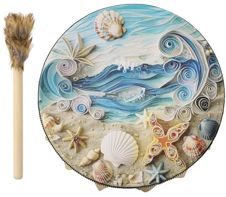 Tamburi sciamanici – tamburi a mano per adulti, strumento spirituale sciamano, strumento di meditazione a percussione per adulti, per amanti della musica, rituali di meditazione, scuola domestica,