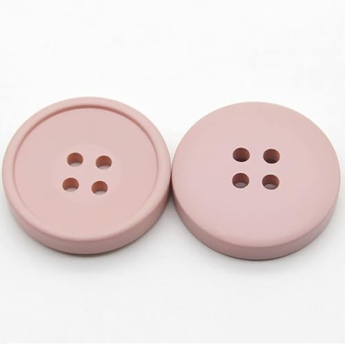 6 Pcs Resin Buttons 4 Holes Round Buttons for Coats, Jacket,DIY Sewing Supplies (Light Pink, 18mm)