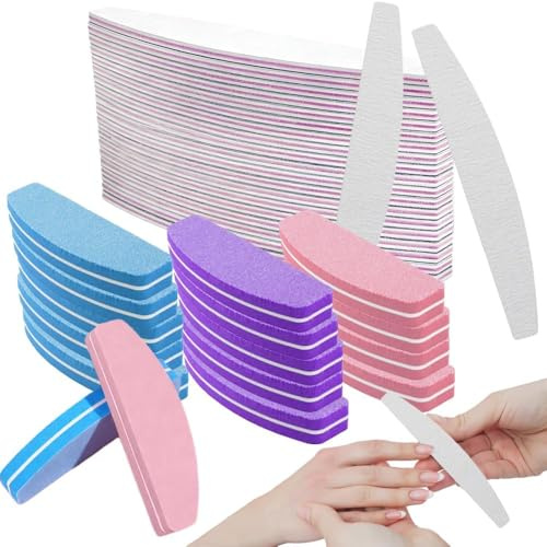 Set di 50 lime per unghie 100/180 pezzi, per unghie in gel, lime per unghie, lime in gel, lime per unghie, lime per unghie, lime per unghie, 100/180 nucleo, grana trapezoidale viola