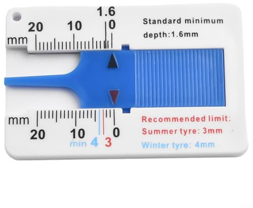Compact Tire Depth Measuring Tool, 0 20mm Plastic Ruler for Effective Tire Care
