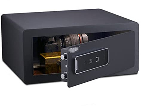 Caja fuerte para gabinete, caja fuerte para el hogar, electrónica, oculta, con huella dactilar, contraseña, caja fuerte para hotel, para guardar efectivo (color: negro 1, tamaño: 45 x 20,1 x 40