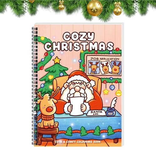 Veeteah Jouet Livre de Coloriage, Activité Festive D'apprentissage Précoce, Livre de Coloriage de Noël avec Dessin et Art, Pour Garçons Filles Étudiants Marqueurs Crayons Salle De Classe Bureau