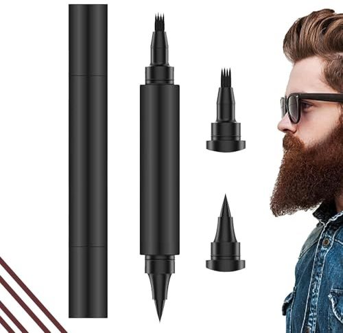 Penna Per Riempimento Barba: Pennarello Per Cura A Doppia Punta Enhancer Viso Resistente All'Acqua Strumento Di Definizione Sopracciglia, Baffi E Mento Aspetto Naturale | R