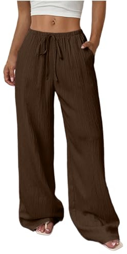Stora byxor för kvinnor flytande små, dambyxor sommar palazzo byxor | Stretchig utsvängd stretchig elegant tight ankelbyxor vintage kamouflage platt mage stretch kamouflage