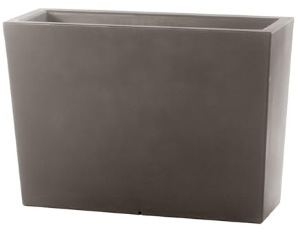 Teraplast Schio Cassa Alta 50cm Fioriera, Plastica 100%, Cappuccino, 50 cm