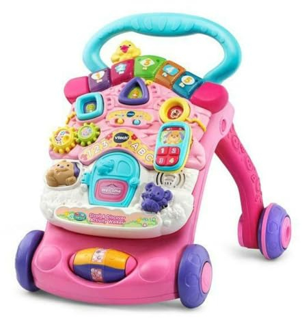 VTech First Steps Baby Walker | Push Along Walker Baby Toy with Shapes, Sounds, Music, Phrases, Pretend Play and More | Suitable for Babies from 6 Months, 1, 2 & 3 Year Olds, Boys & Girls, Pink