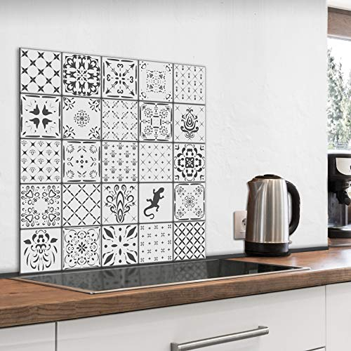 murando Spritzschutz Glas für Küche 60x60 cm Küchenrückwand Küchenspritzschutz Fliesenschutz Glasbild Dekoglas Küchenspiegel Glasrückwand Fliesen Mosaik - f-B-0295-aq-a