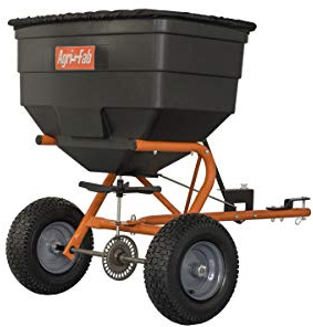 Agri-Fab Tow Behind Broadcast Spreader for Seed, Fertilizer, Salt and Ice Melt, 185 lb Capacity Lawn and Garden Spreader with 12 Ft Spread Width