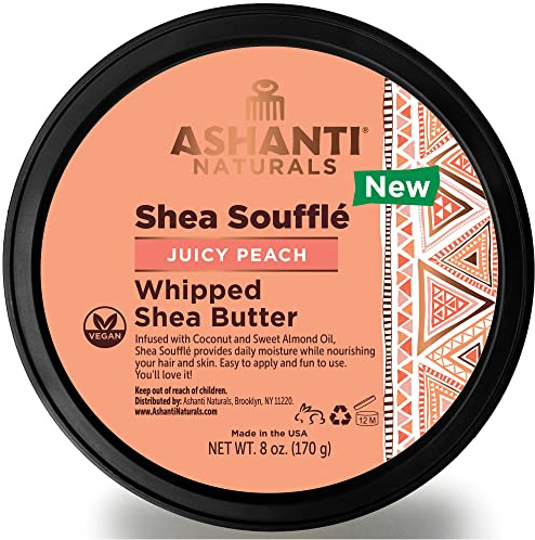 Ashanti Naturals NATURALLY BEAUTIFUL: Emphasize the natural beauty of your body with Ashanti Naturals Shea Soufflé Juicy Peach. 8 oz Natural Shea Butter enriched with Coconut and Almond Oil